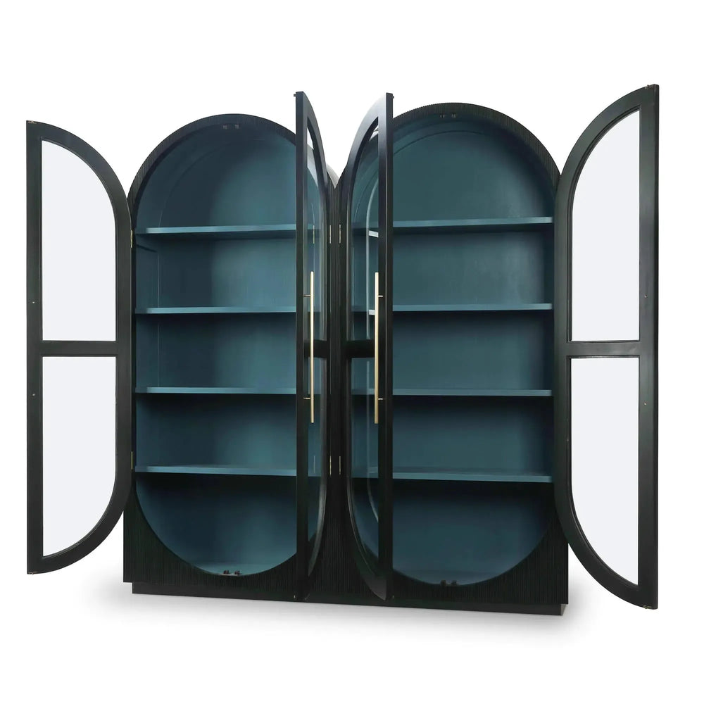 Bilbao Double Arched Display Cabinet-Blue Hand Home