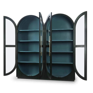 Bilbao Double Arched Display Cabinet-Blue Hand Home