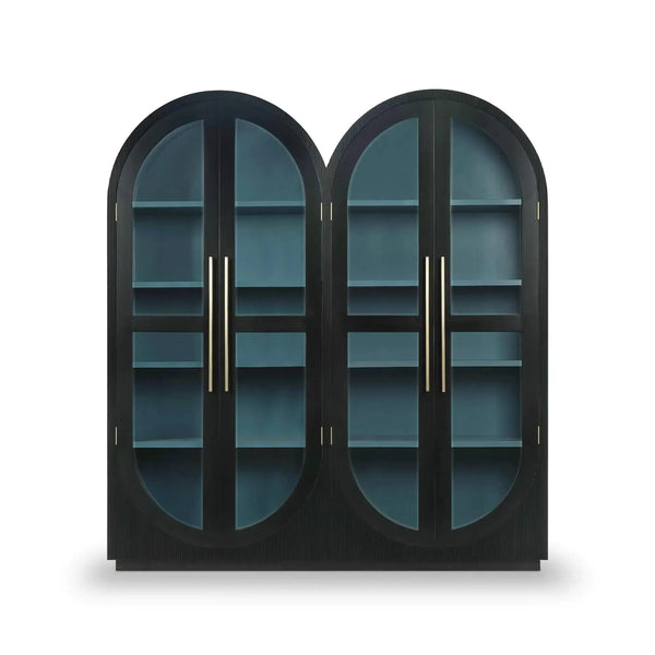 Bilbao Double Arched Display Cabinet-Blue Hand Home