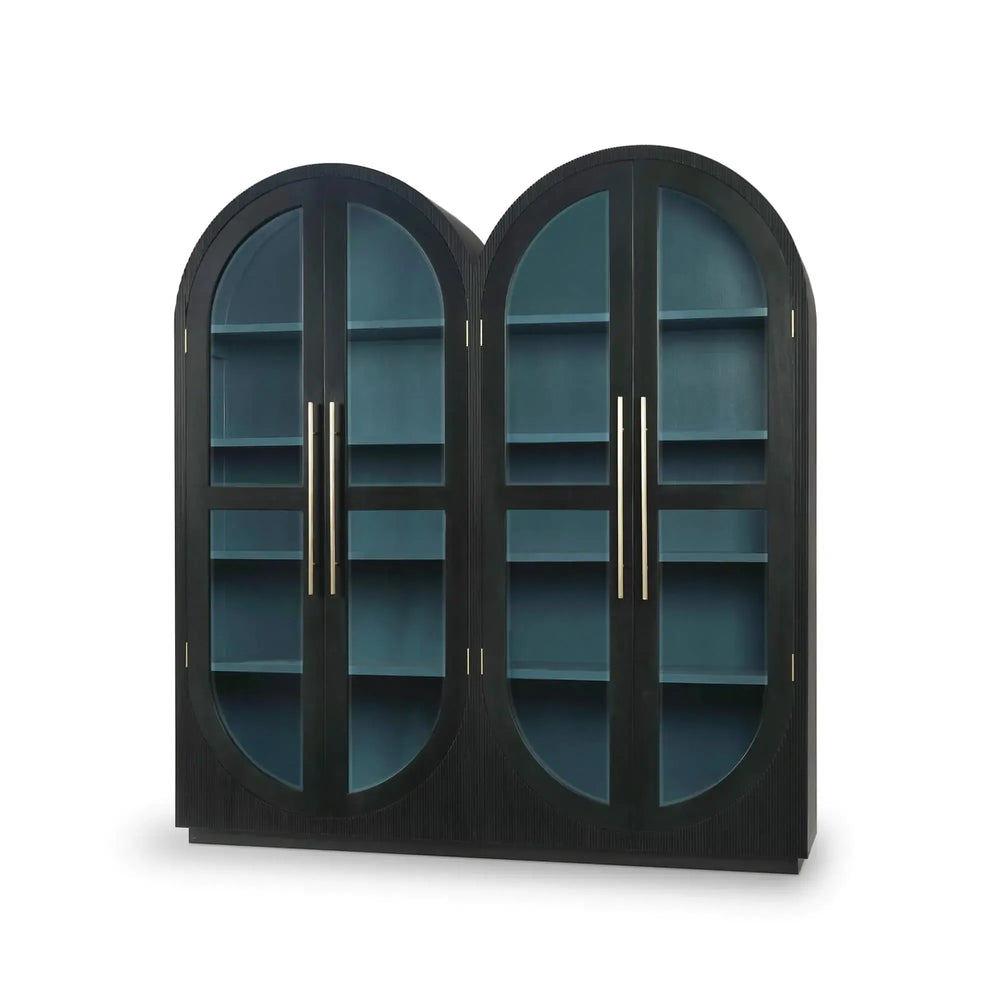Bilbao Double Arched Display Cabinet-Blue Hand Home