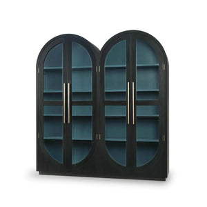Bilbao Double Arched Display Cabinet-Blue Hand Home