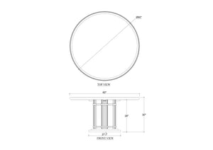 Hobsons Round Dining Table 60''-Blue Hand Home