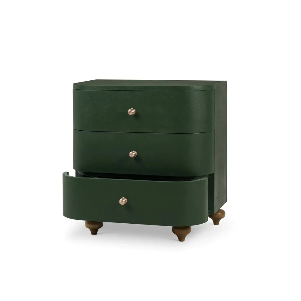 Fenchurch Linen Wrapped Bedside Table-Blue Hand Home