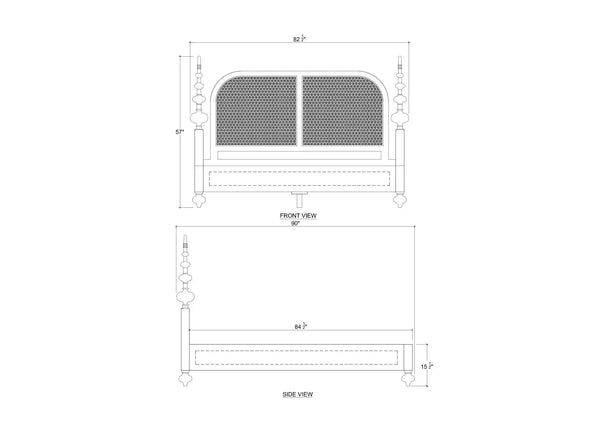 Fenchurch King Bed-Blue Hand Home