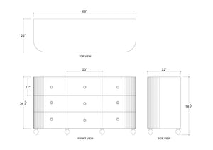 Fenchurch 9 Drawer Linen Wrapped Dresser-Blue Hand Home