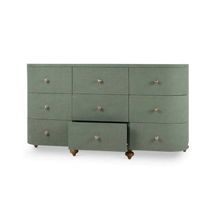 Fenchurch 9 Drawer Linen Wrapped Dresser-Blue Hand Home