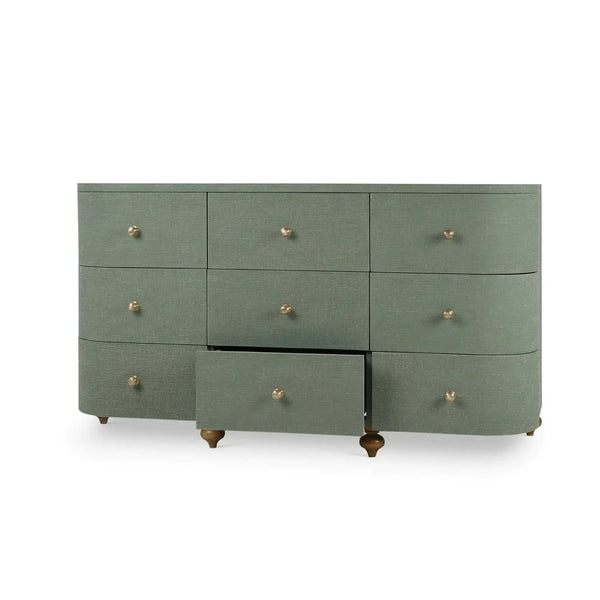 Fenchurch 9 Drawer Linen Wrapped Dresser-Blue Hand Home