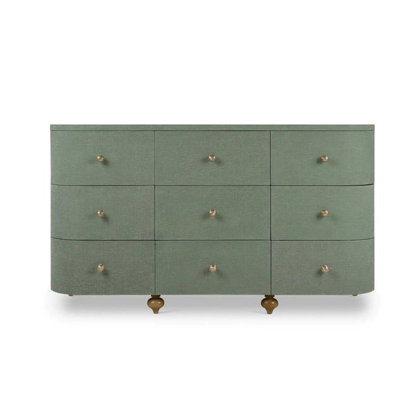 Fenchurch 9 Drawer Linen Wrapped Dresser-Blue Hand Home