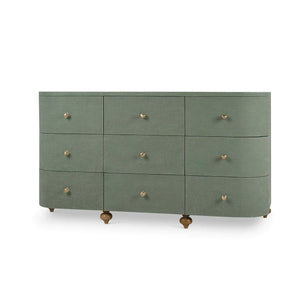 Fenchurch 9 Drawer Linen Wrapped Dresser-Blue Hand Home