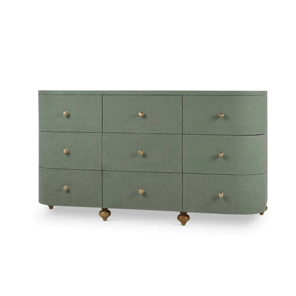 Fenchurch 9 Drawer Linen Wrapped Dresser-Blue Hand Home