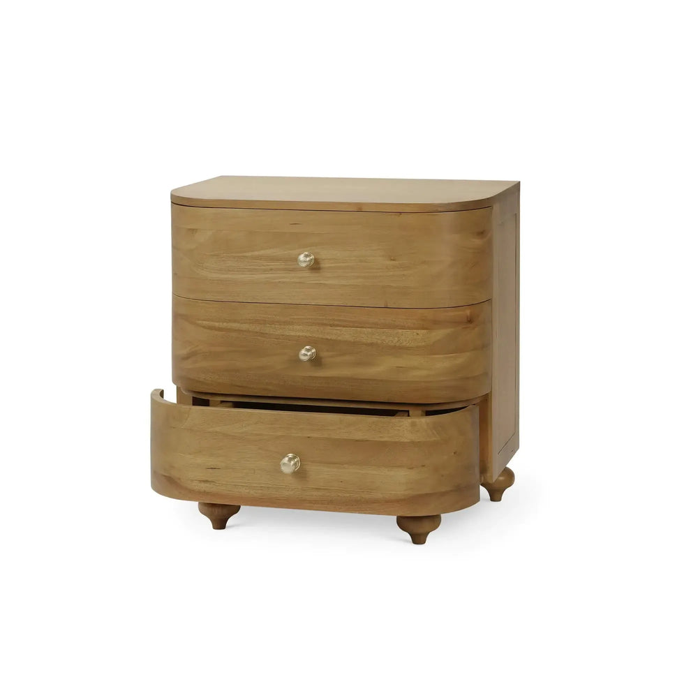 Fenchurch Solid Wood Bedside Table-Blue Hand Home