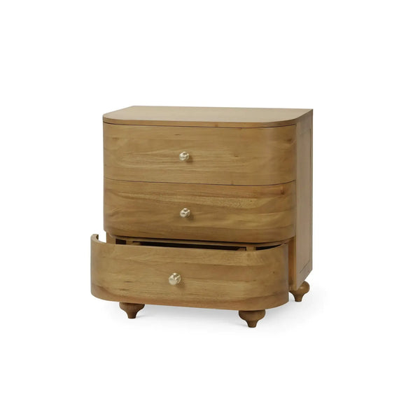 Fenchurch Solid Wood Bedside Table-Blue Hand Home