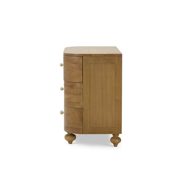 Fenchurch Solid Wood Bedside Table-Blue Hand Home