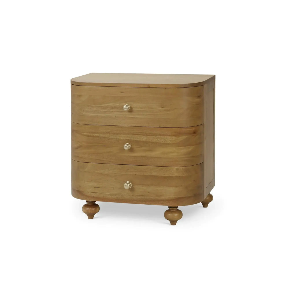 Fenchurch Solid Wood Bedside Table-Blue Hand Home