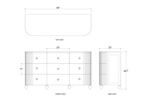 Fenchurch Solid Wood 9 Drawer Dresser-Blue Hand Home