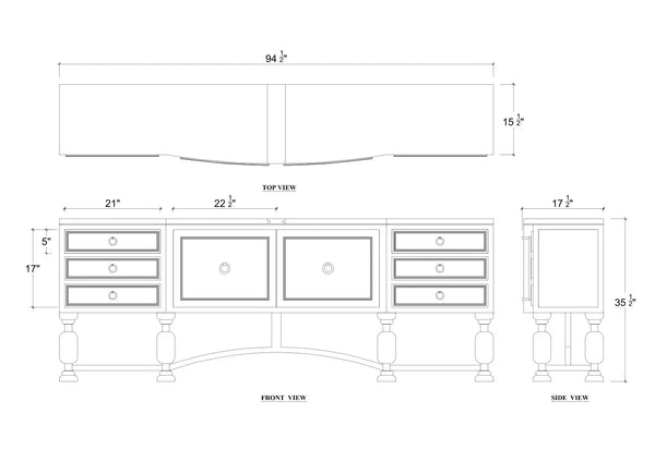 Chatsworth Credenza-Blue Hand Home