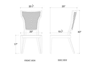 Aldgate Dining Chair w/ Rattan Back-Blue Hand Home