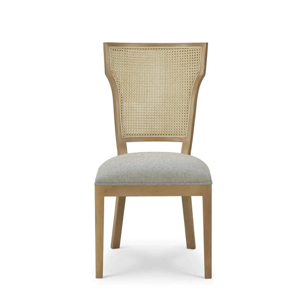 Aldgate Dining Chair w/ Rattan Back-Blue Hand Home