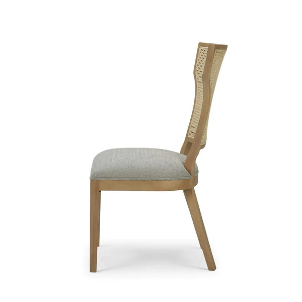 Aldgate Dining Chair w/ Rattan Back-Blue Hand Home