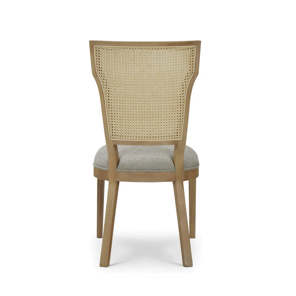 Aldgate Dining Chair w/ Rattan Back-Blue Hand Home