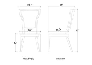 Aldgate Dining Chair w/ Upholstered Back-Blue Hand Home