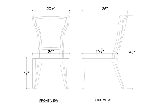 Aldgate Dining Chair w/ Upholstered Back-Blue Hand Home