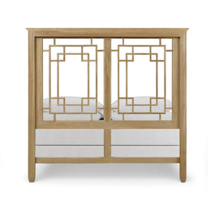 Knightsbridge Queen Bed in Fruitwood-Blue Hand Home