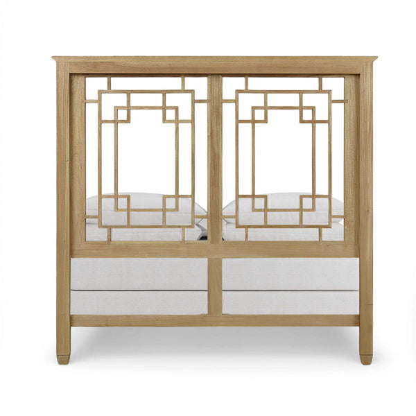 Knightsbridge Queen Bed in Fruitwood-Blue Hand Home