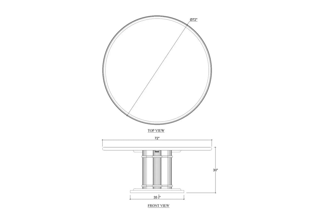 Hobsons Round Dining Table 72''-Blue Hand Home