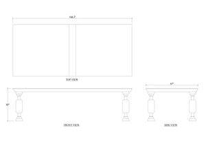 Chatsworth Dining Table 108''-Blue Hand Home