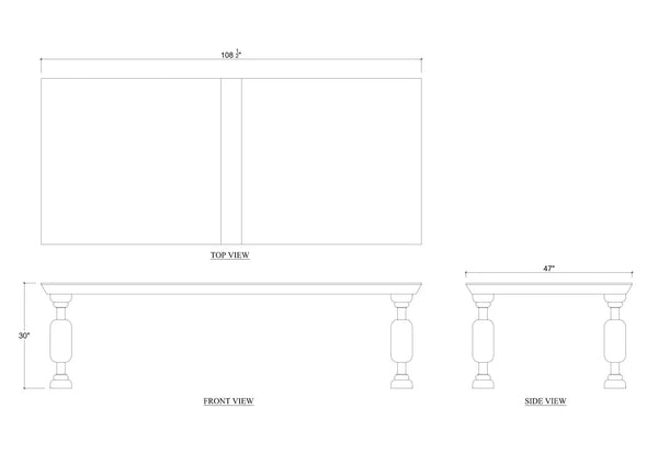 Chatsworth Dining Table 108''-Blue Hand Home