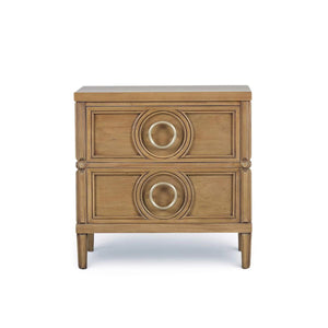 Chalfont 2 Drawer Bedside Table in Antique French Oak-Blue Hand Home