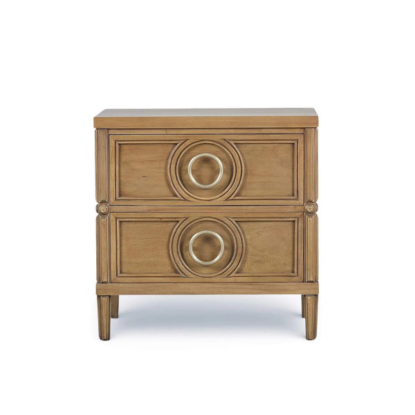Chalfont 2 Drawer Bedside Table in Antique French Oak-Blue Hand Home