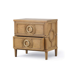 Chalfont 2 Drawer Bedside Table in Antique French Oak-Blue Hand Home