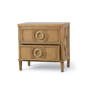 Chalfont 2 Drawer Bedside Table in Antique French Oak-Blue Hand Home