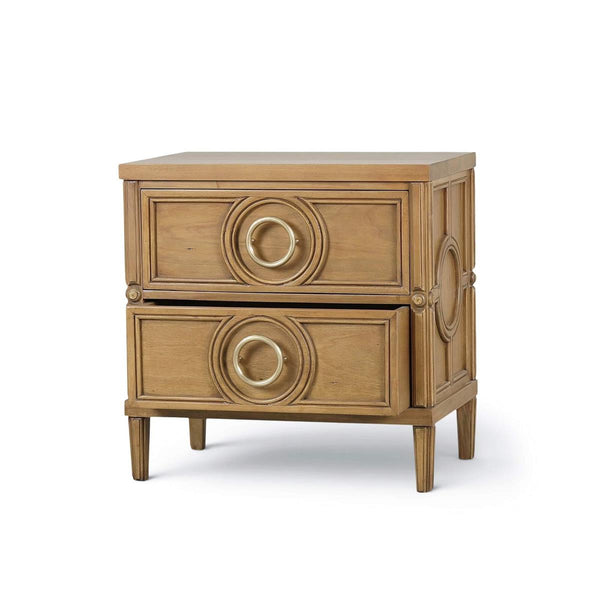 Chalfont 2 Drawer Bedside Table in Antique French Oak-Blue Hand Home