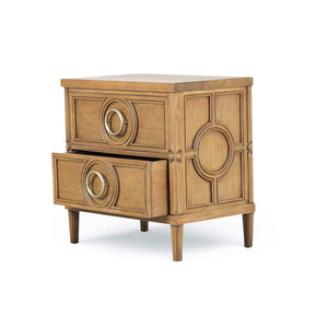 Chalfont 2 Drawer Bedside Table in Antique French Oak-Blue Hand Home