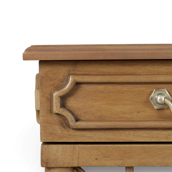 Chelsea Pedestal Desk in Antique French Oak-Blue Hand Home
