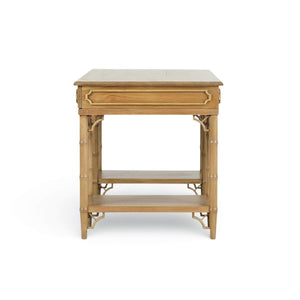 Chelsea Pedestal Desk in Antique French Oak-Blue Hand Home