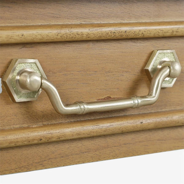 Chelsea Pedestal Desk in Antique French Oak-Blue Hand Home