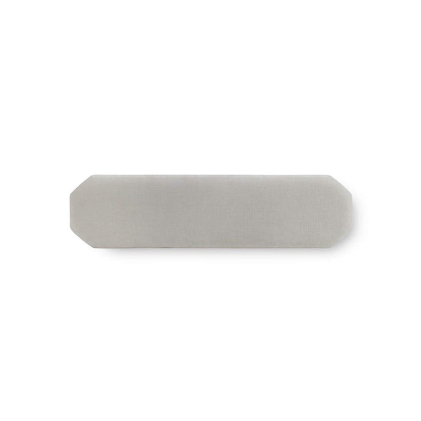 Grosvenor Bench in Architectural White w/ Thames Natural Performance Fabric-Blue Hand Home