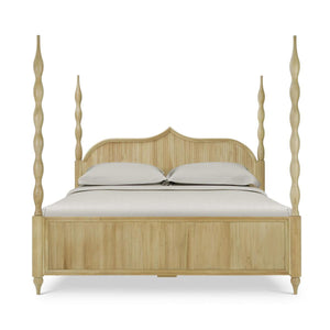 Brighton Wooden Back Bed King in Fruitwood (* comes w/ 2 poster options)-Blue Hand Home