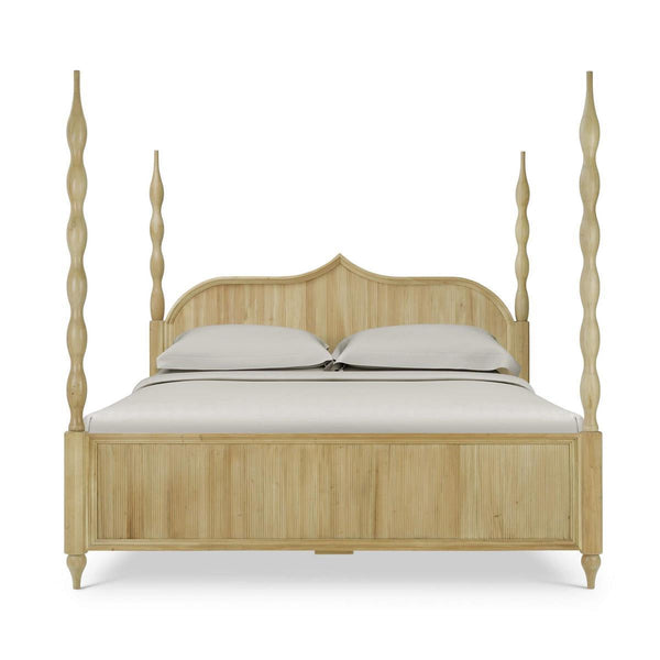 Brighton Wooden Back Bed King in Fruitwood (* comes w/ 2 poster options)-Blue Hand Home