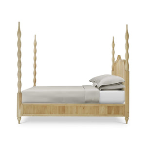 Brighton Wooden Back Bed King in Fruitwood (* comes w/ 2 poster options)-Blue Hand Home