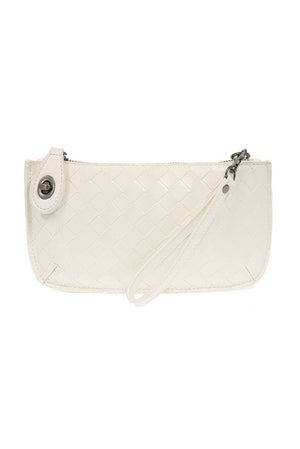 Faux Wide Woven Mini Crossbody Wristlet Clutch-Blue Hand Home