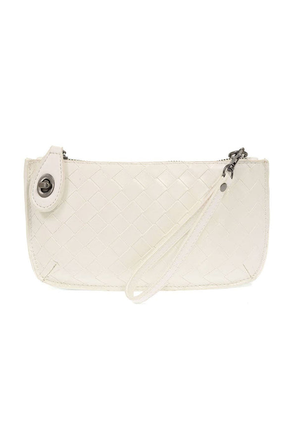 Faux Wide Woven Mini Crossbody Wristlet Clutch-Blue Hand Home
