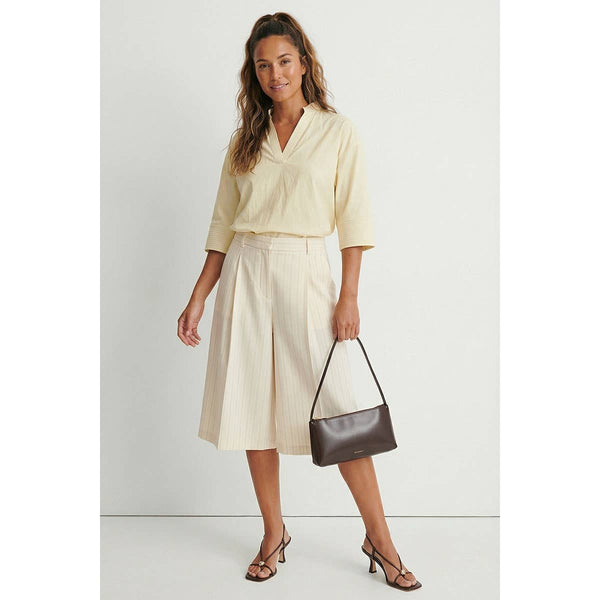 Contrast Stitch Detail Popover Blouse-Blue Hand Home