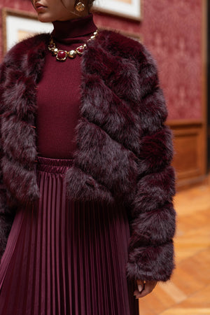 Paula short faux fur jacket - Y168