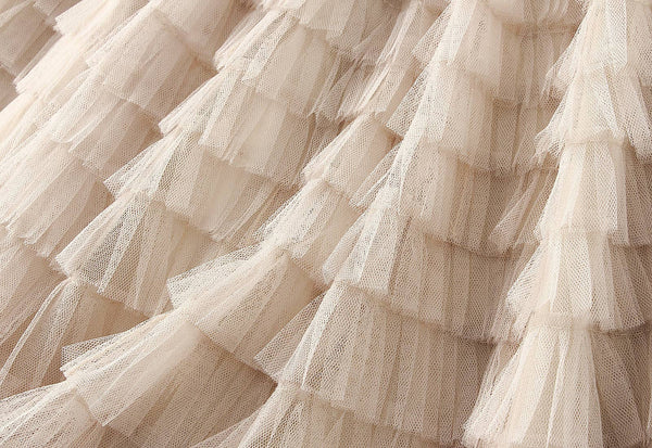Elastic waist Tulle Tutu Midi Skirt-Blue Hand Home