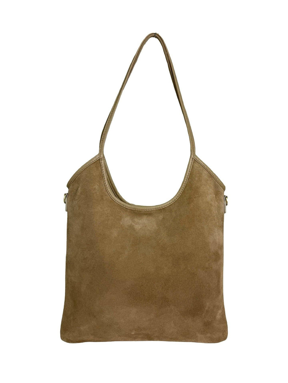 Talia Bag in Suede Taupe-Blue Hand Home